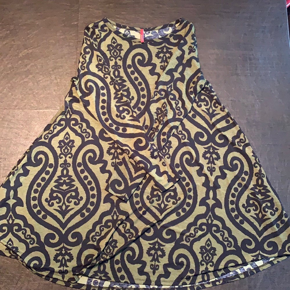 Olive/black swing dress